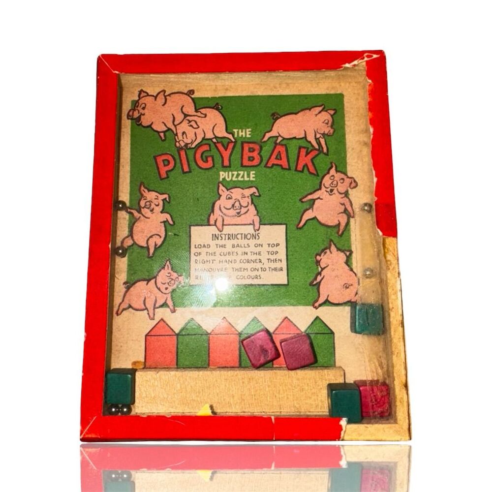 Vintage R.J. Journet "Pigy Bak" Dexterity Puzzle Figurine: Antique 30’s